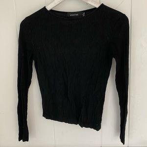 Black long sleeved cropped t-shirt, MinkPink, S